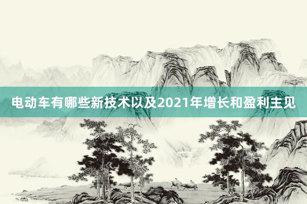 电动车有哪些新技术以及2021年增长和盈利主见