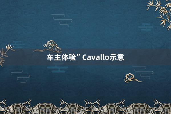 车主体验”　　Cavallo示意