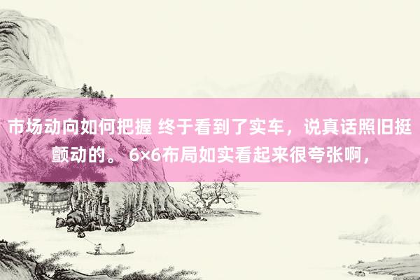 市场动向如何把握 终于看到了实车，说真话照旧挺颤动的。 6×6布局如实看起来很夸张啊，