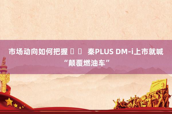 市场动向如何把握 		 秦PLUS DM-i上市就喊“颠覆燃油车”