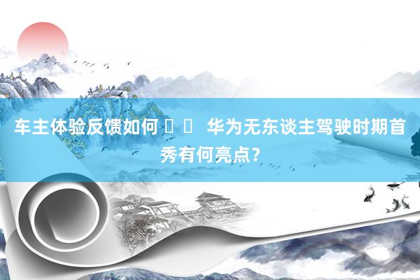 车主体验反馈如何 		 华为无东谈主驾驶时期首秀有何亮点？