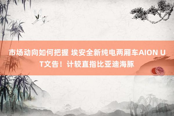 市场动向如何把握 埃安全新纯电两厢车AION UT文告！计较直指比亚迪海豚