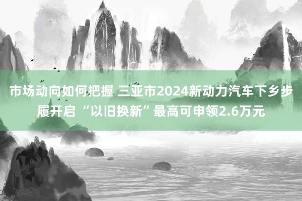 市场动向如何把握 三亚市2024新动力汽车下乡步履开启 “以旧换新”最高可申领2.6万元