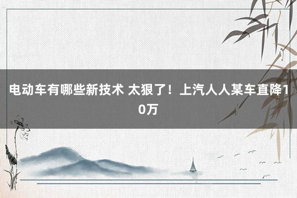 电动车有哪些新技术 太狠了！上汽人人某车直降10万