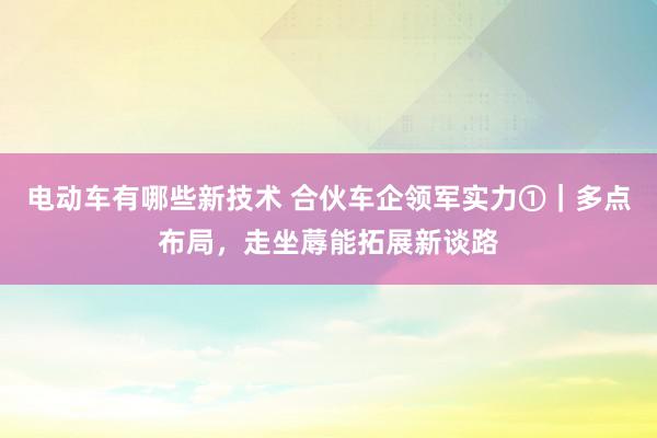 电动车有哪些新技术 合伙车企领军实力①｜多点布局，走坐蓐能拓展新谈路