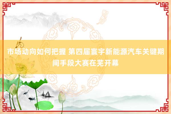 市场动向如何把握 第四届寰宇新能源汽车关键期间手段大赛在芜开幕