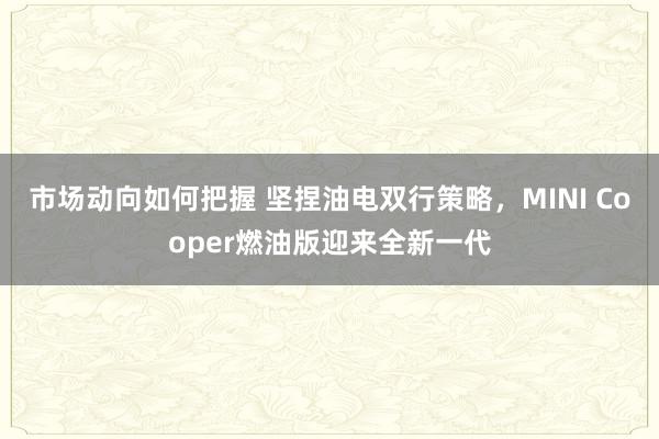 市场动向如何把握 坚捏油电双行策略，MINI Cooper燃油版迎来全新一代