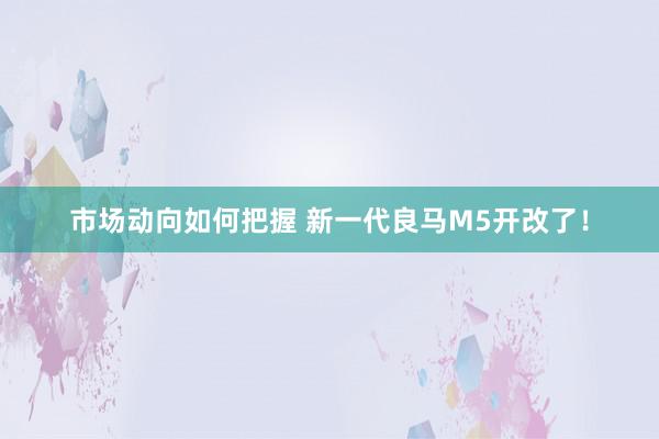 市场动向如何把握 新一代良马M5开改了！