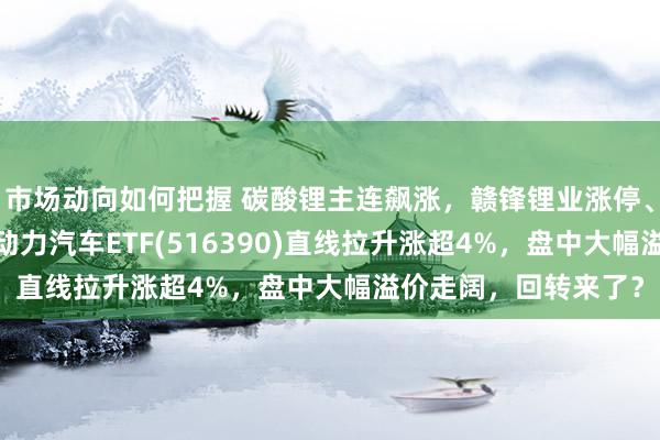 市场动向如何把握 碳酸锂主连飙涨，赣锋锂业涨停、宁德时期涨3%，新动力汽车ETF(516390)直线拉升涨超4%，盘中大幅溢价走阔，回转来了？