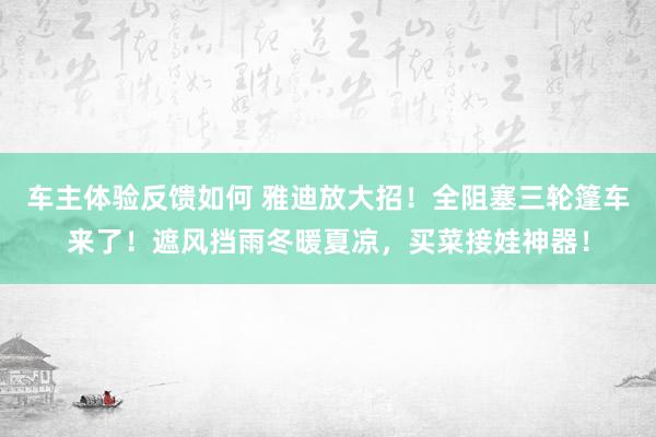 车主体验反馈如何 雅迪放大招！全阻塞三轮篷车来了！遮风挡雨冬暖夏凉，买菜接娃神器！