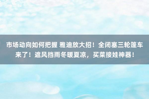 市场动向如何把握 雅迪放大招！全闭塞三轮篷车来了！遮风挡雨冬暖夏凉，买菜接娃神器！