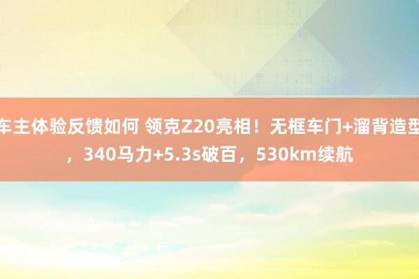 车主体验反馈如何 领克Z20亮相！无框车门+溜背造型，340马力+5.3s破百，530km续航