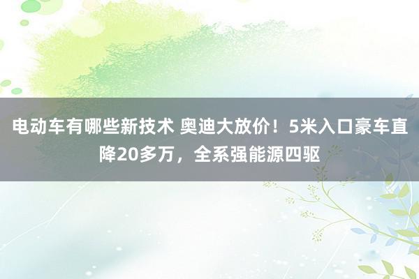 电动车有哪些新技术 奥迪大放价！5米入口豪车直降20多万，全系强能源四驱