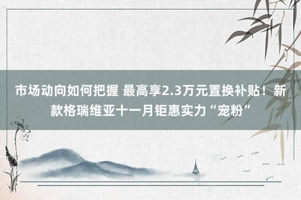 市场动向如何把握 最高享2.3万元置换补贴！新款格瑞维亚十一月钜惠实力“宠粉”