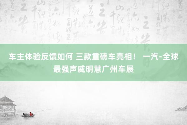 车主体验反馈如何 三款重磅车亮相！ 一汽-全球最强声威明慧广州车展