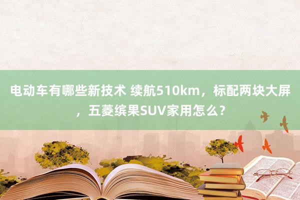 电动车有哪些新技术 续航510km，标配两块大屏，五菱缤果SUV家用怎么？