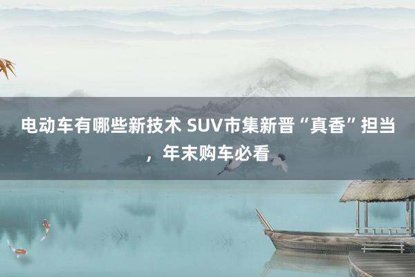 电动车有哪些新技术 SUV市集新晋“真香”担当，年末购车必看