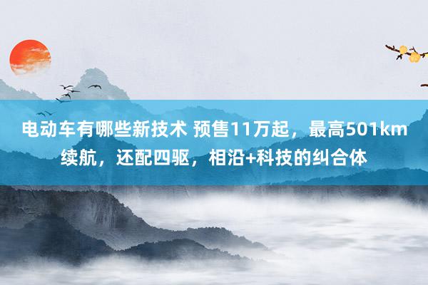 电动车有哪些新技术 预售11万起，最高501km续航，还配四驱，相沿+科技的纠合体