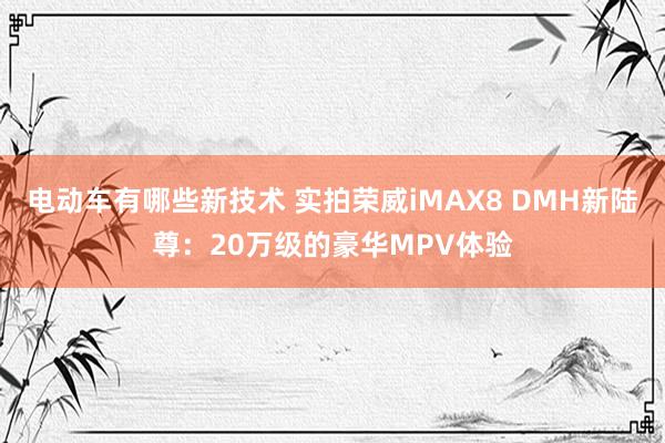 电动车有哪些新技术 实拍荣威iMAX8 DMH新陆尊：20万级的豪华MPV体验