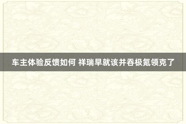 车主体验反馈如何 祥瑞早就该并吞极氪领克了