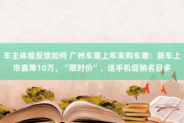 车主体验反馈如何 广州车展上年末购车潮：新车上市直降10万，“限时价”、送手机促销名目多