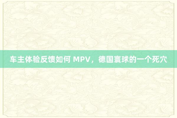 车主体验反馈如何 MPV，德国寰球的一个死穴