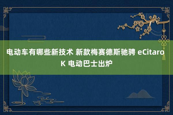 电动车有哪些新技术 新款梅赛德斯驰骋 eCitaro K 电动巴士出炉