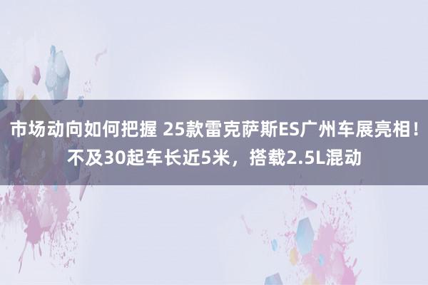 市场动向如何把握 25款雷克萨斯ES广州车展亮相！不及30起车长近5米，搭载2.5L混动