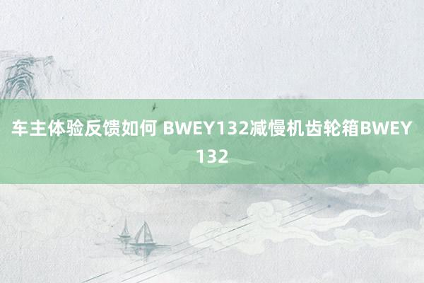 车主体验反馈如何 BWEY132减慢机齿轮箱BWEY132