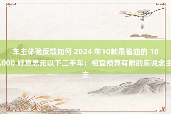 车主体验反馈如何 2024 年10款最省油的 10,000 好意思元以下二手车：相宜预算有限的东说念主