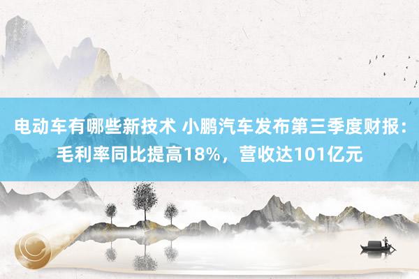 电动车有哪些新技术 小鹏汽车发布第三季度财报：毛利率同比提高18%，营收达101亿元