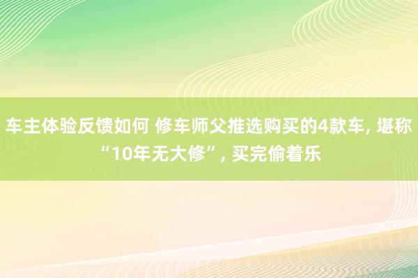 车主体验反馈如何 修车师父推选购买的4款车, 堪称“10年无大修”, 买完偷着乐