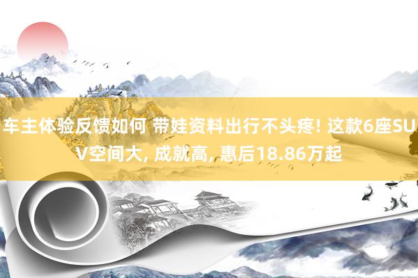 车主体验反馈如何 带娃资料出行不头疼! 这款6座SUV空间大, 成就高, 惠后18.86万起