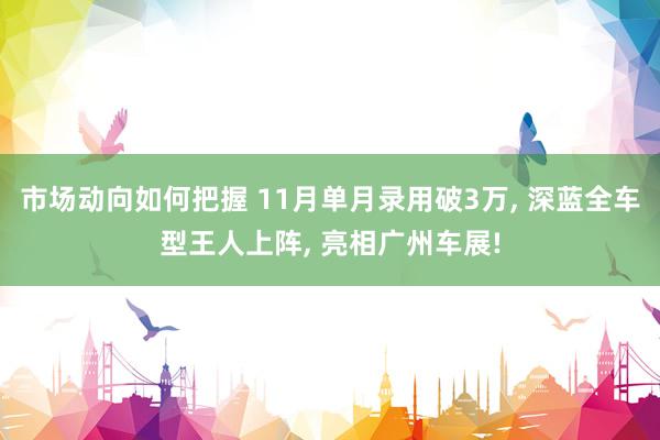 市场动向如何把握 11月单月录用破3万, 深蓝全车型王人上阵, 亮相广州车展!