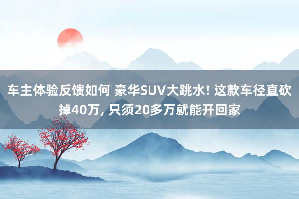 车主体验反馈如何 豪华SUV大跳水! 这款车径直砍掉40万, 只须20多万就能开回家