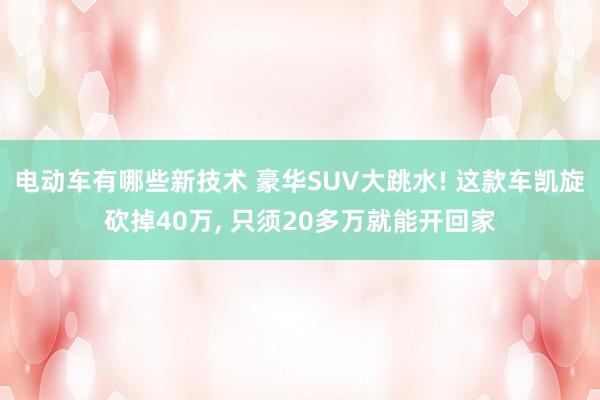 电动车有哪些新技术 豪华SUV大跳水! 这款车凯旋砍掉40万, 只须20多万就能开回家