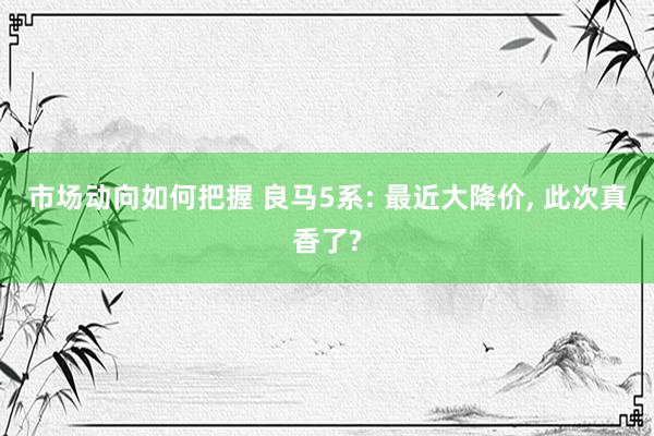 市场动向如何把握 良马5系: 最近大降价, 此次真香了?