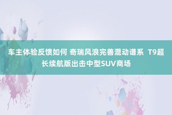 车主体验反馈如何 奇瑞风浪完善混动谱系  T9超长续航版出击中型SUV商场