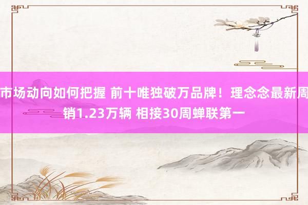 市场动向如何把握 前十唯独破万品牌！理念念最新周销1.23万辆 相接30周蝉联第一