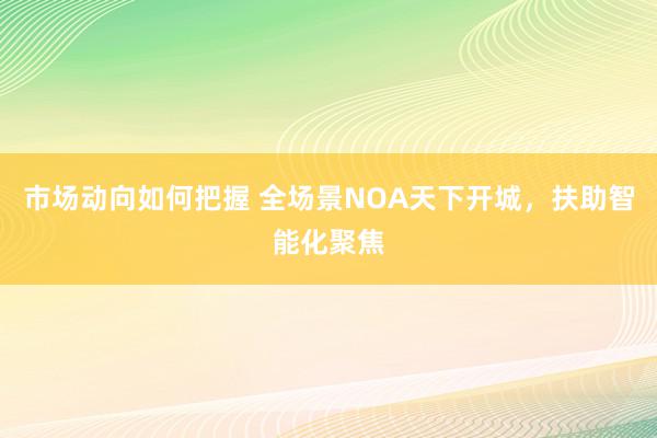 市场动向如何把握 全场景NOA天下开城，扶助智能化聚焦