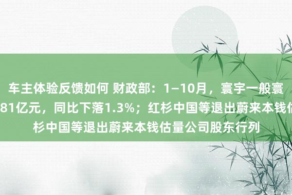 车主体验反馈如何 财政部：1—10月，寰宇一般寰球预算收入184981亿元，同比下落1.3%；红杉中国等退出蔚来本钱估量公司股东行列