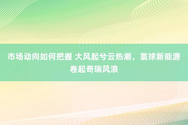 市场动向如何把握 大风起兮云热潮，寰球新能源卷起奇瑞风浪