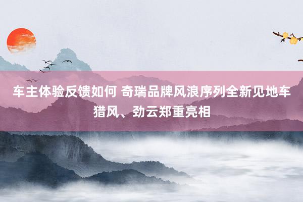 车主体验反馈如何 奇瑞品牌风浪序列全新见地车猎风、劲云郑重亮相