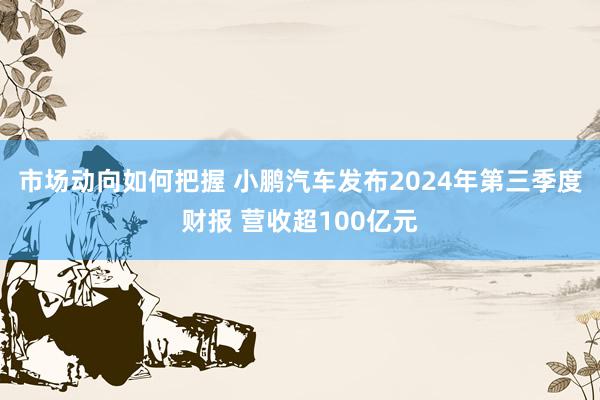 市场动向如何把握 小鹏汽车发布2024年第三季度财报 营收超100亿元