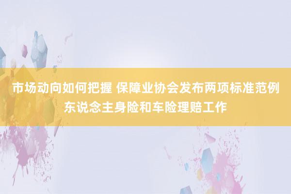 市场动向如何把握 保障业协会发布两项标准范例东说念主身险和车险理赔工作