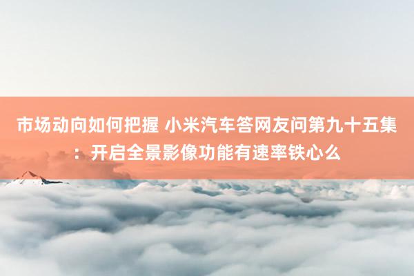 市场动向如何把握 小米汽车答网友问第九十五集：开启全景影像功能有速率铁心么