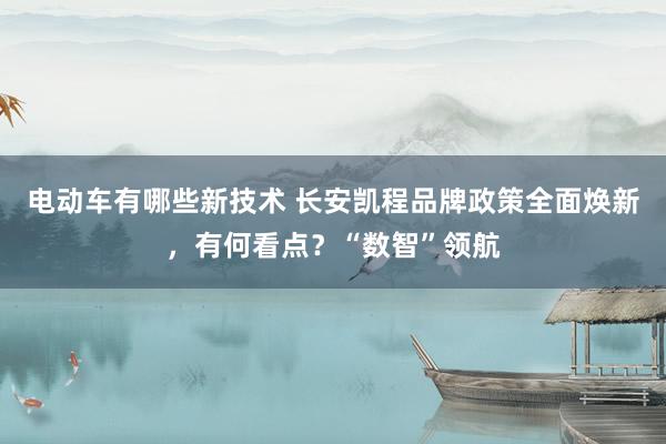 电动车有哪些新技术 长安凯程品牌政策全面焕新，有何看点？“数智”领航